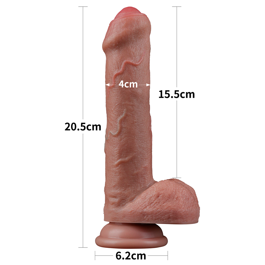 Dildo Realista 8'' Dual Layered Silicone Cock