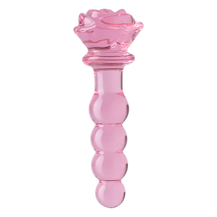 Dildo De Vidrio Con Nódulos Pink Rose - Sen Fantasy