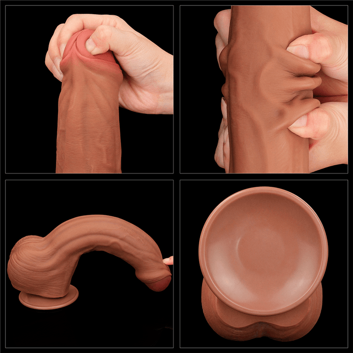 11.5'' King Sized Sliding Skin Dual Layer Dong Brown - Sen Fantasy