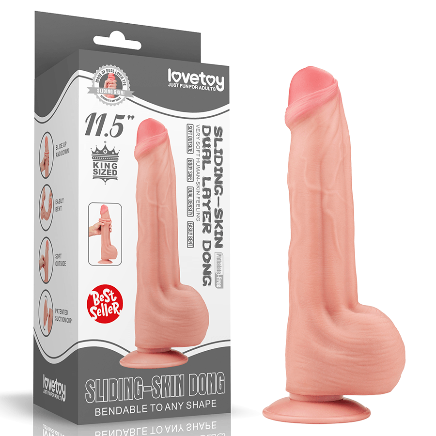 11.5'' King Sized Sliding Skin Dual Layer Dong Flesh - Sen Fantasy