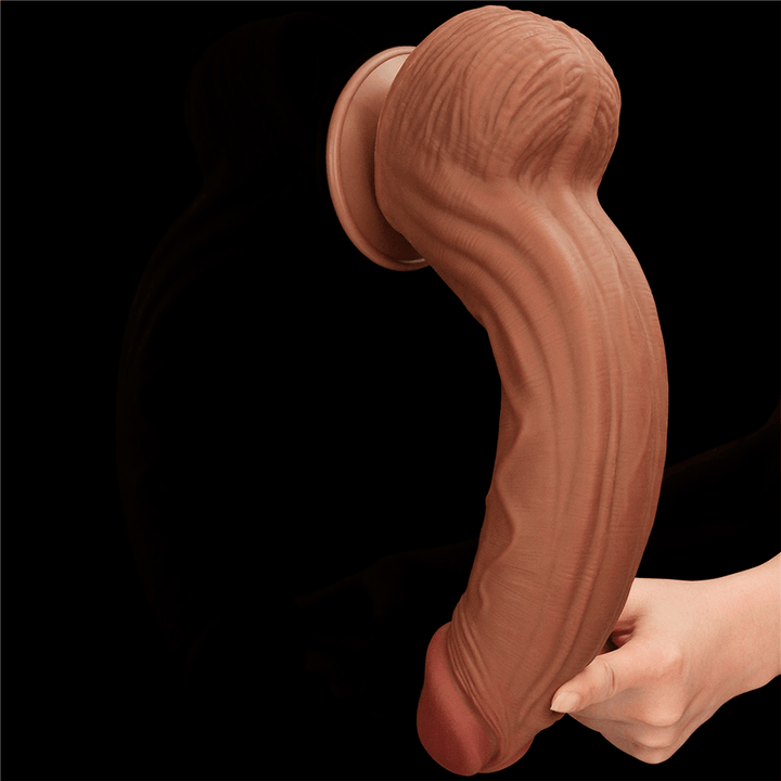 12'' King Sized Sliding Skin Dual Layer Dong Brown - Sen Fantasy