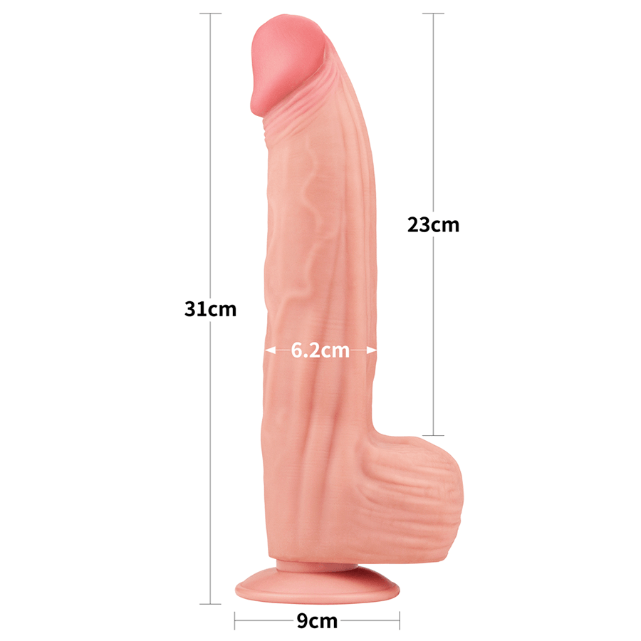 12'' King Sized Sliding Skin Dual Layer Dong - Sen Fantasy