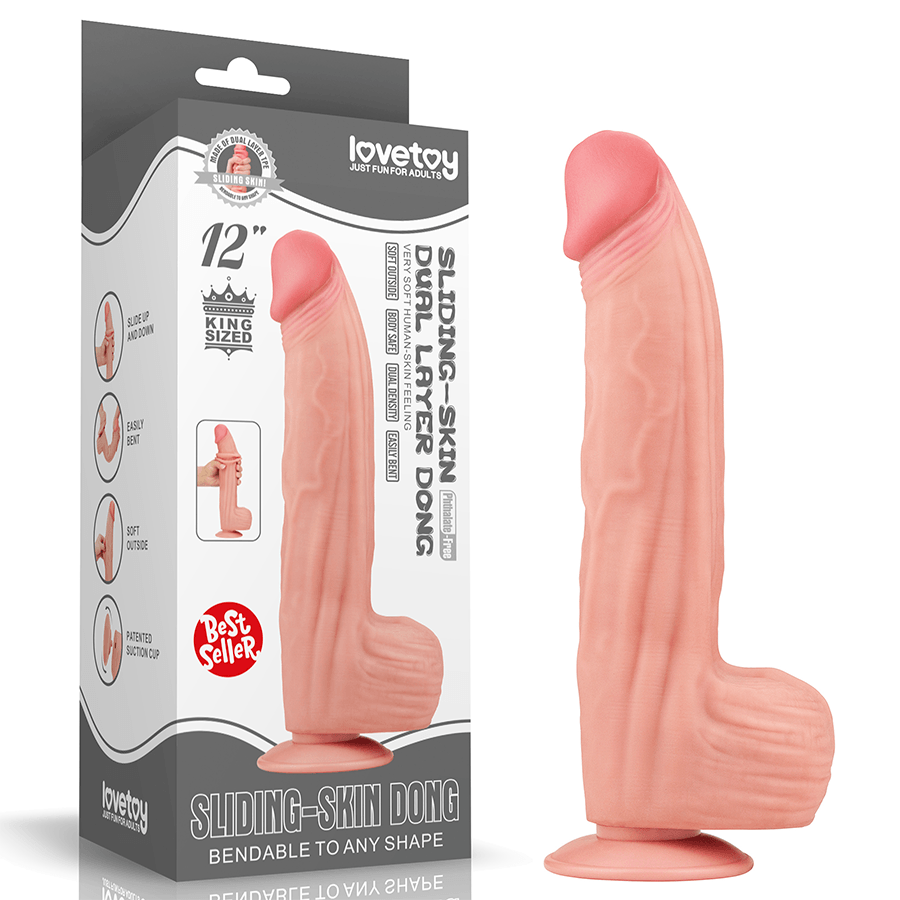12'' King Sized Sliding Skin Dual Layer Dong - Sen Fantasy