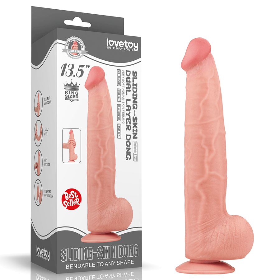 13.5'' King Sized Sliding Skin Dual Layer Dong Flesh - Sen Fantasy