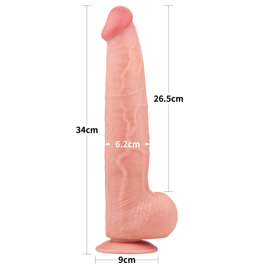 13.5'' King Sized Sliding Skin Dual Layer Dong Flesh - Sen Fantasy