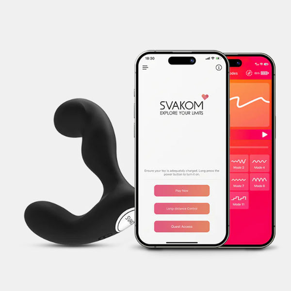 Estimulador de Próstata y Perineo Iker Negro Controlado por APP Global By Svakom