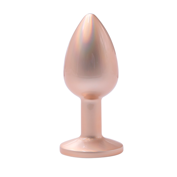 Jewelry Skin Anal Plug Gold Metal/Rose Talla S