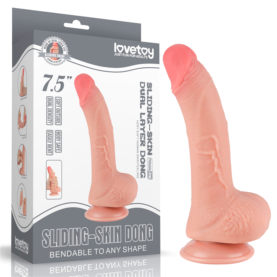 Dildo Realista 7.5'' Sliding Skin Dual Layer Dong