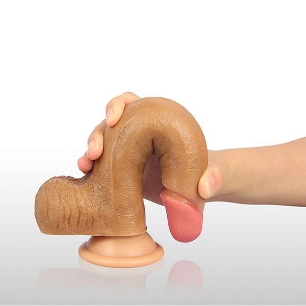 8'' Dual Layered Liquid Silicone Brown - Sen Fantasy