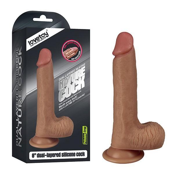 8'' Dual Layered Liquid Silicone Brown - Sen Fantasy