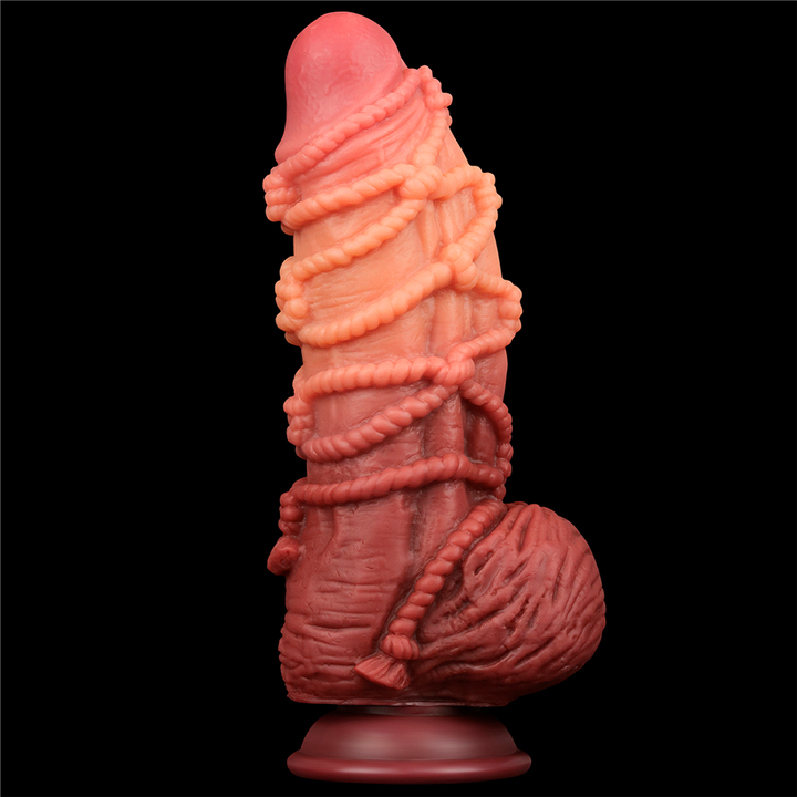 9.5'' Dual layered Platinum Silicone Cock with Rope - Sen Fantasy