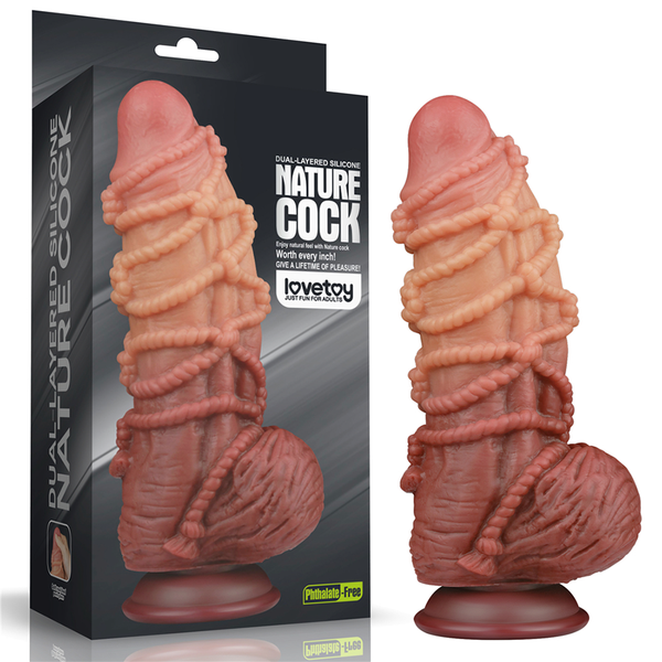 9.5'' Dual layered Platinum Silicone Cock with Rope - Sen Fantasy