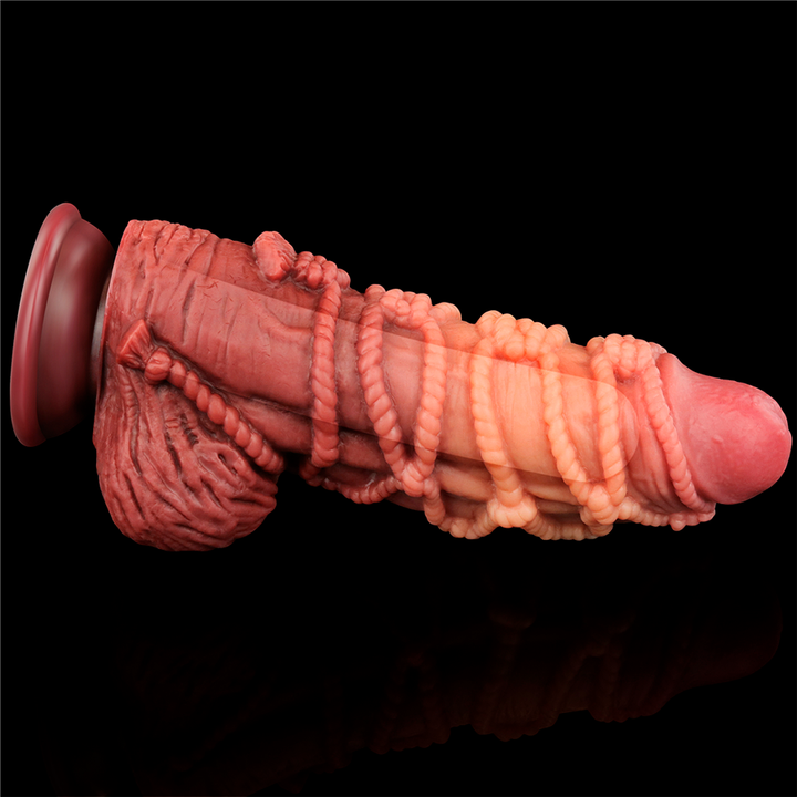 9.5'' Dual layered Platinum Silicone Cock with Rope - Sen Fantasy