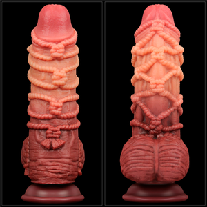 9.5'' Dual layered Platinum Silicone Cock with Rope - Sen Fantasy