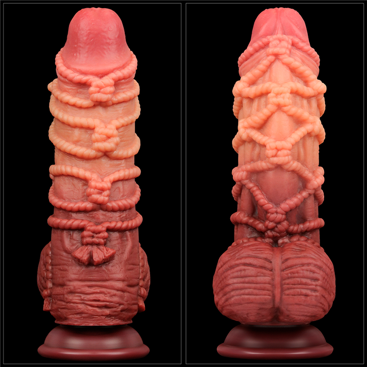 9.5'' Dual layered Platinum Silicone Cock with Rope - Sen Fantasy