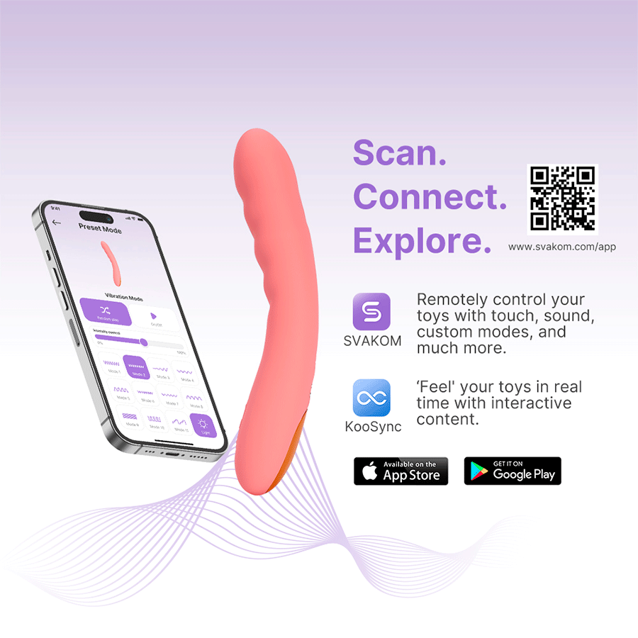 Vibrador Para Punto G Ava NEO Rosa Durazno Controlado por APP Global By Svakom
