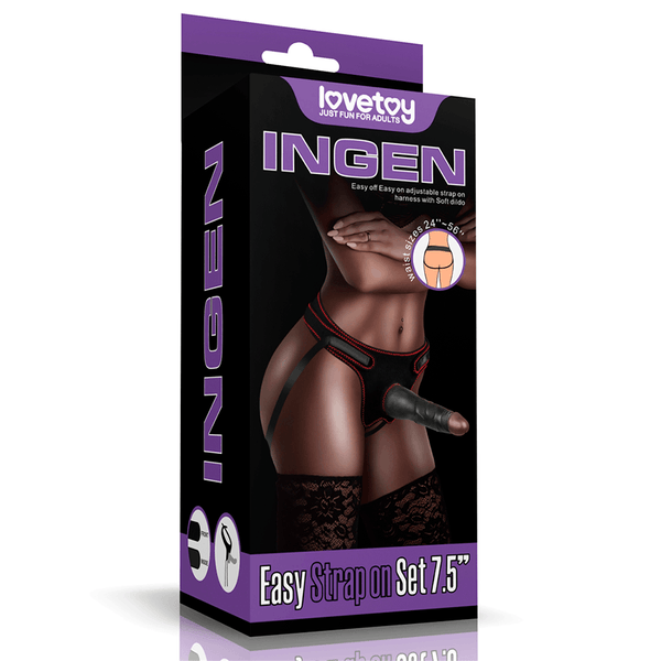 Arnés Easy Strapon Set 7.5'' Black - Sen Fantasy