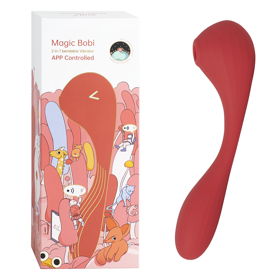 Estimulador Clitorial por Ondas y Vibrador Punto G Magic Bobi Red Controlada APP Global