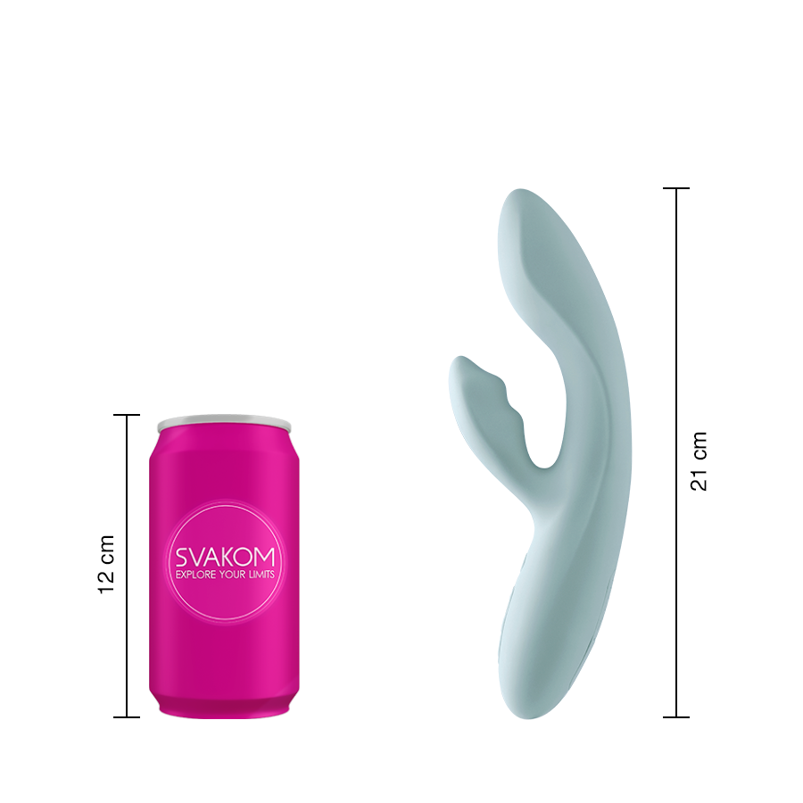 Vibrador de Doble Estimulación Flexible Chika Gris Turquesa Controlado por APP Global By Svakom
