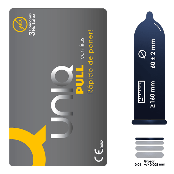 Condón Uniq Pull Rápido de Poner x 3 Unidades - Sen Fantasy