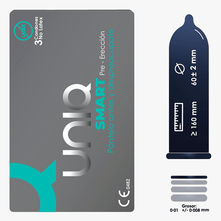 Condón Uniq Smart Pre Erección x 3 Unidades - Sen Fantasy