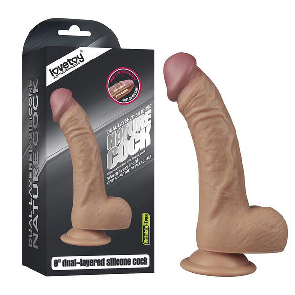 Dildo 8'' Dual Layered Silicone Flesh - Sen Fantasy