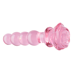 Dildo De Vidrio Con Nódulos Pink Rose - Sen Fantasy