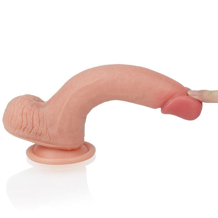 Dildo Dual Layered Liquid Silicone 8'' Flesh - Sen Fantasy