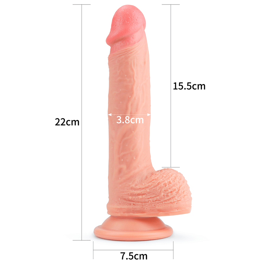 Dildo Dual Layered Platinum Silicone Flesh 8.5'' - Sen Fantasy