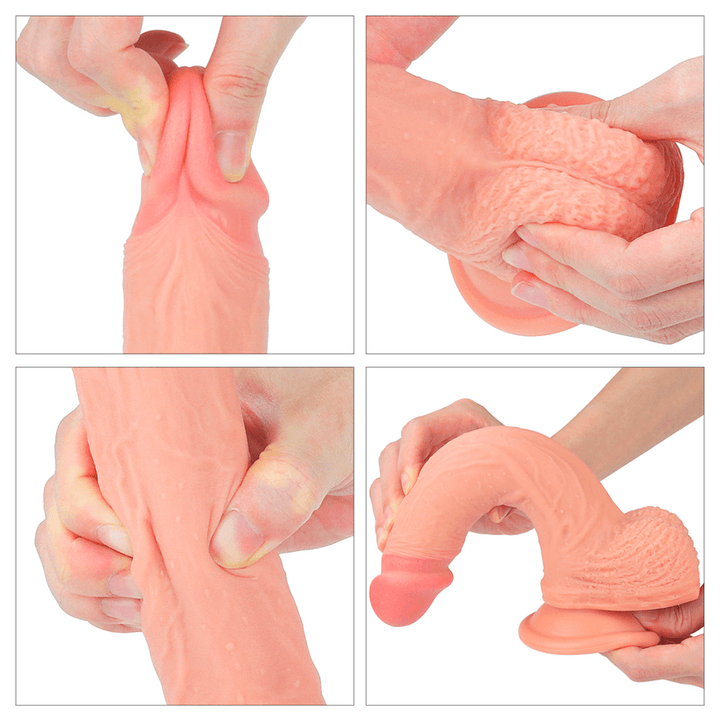 Dildo Dual Layered Platinum Silicone Flesh 8.5'' - Sen Fantasy