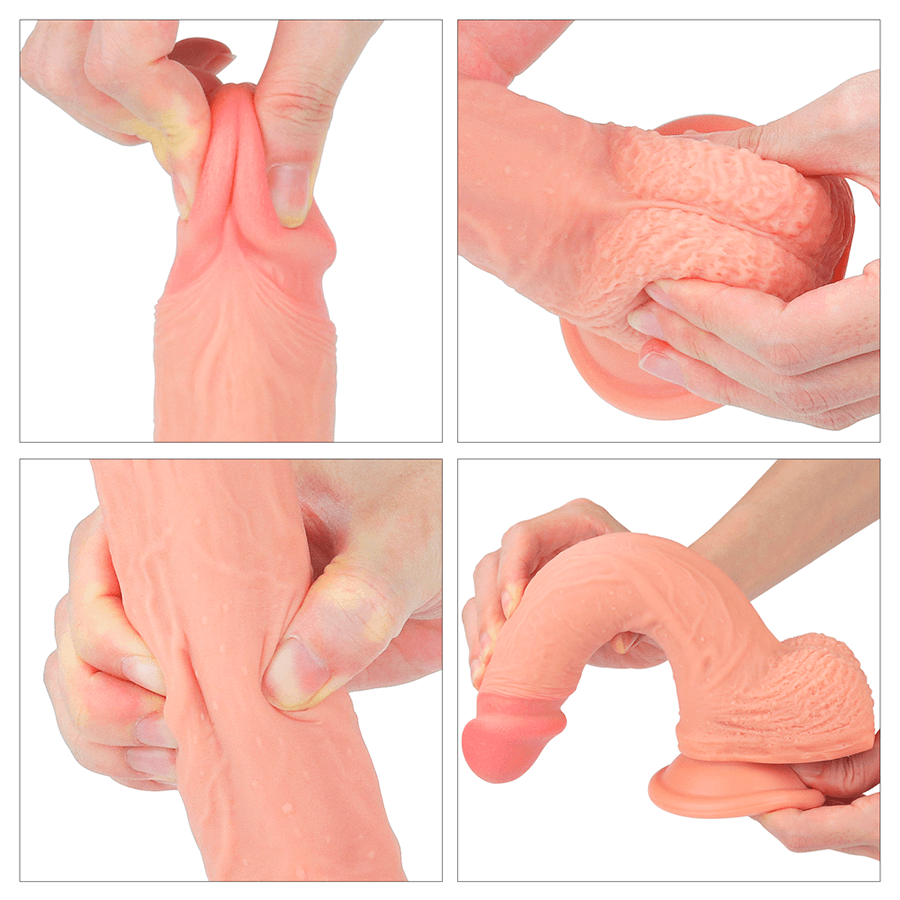 Dildo Dual Layered Platinum Silicone Flesh 8.5'' - Sen Fantasy