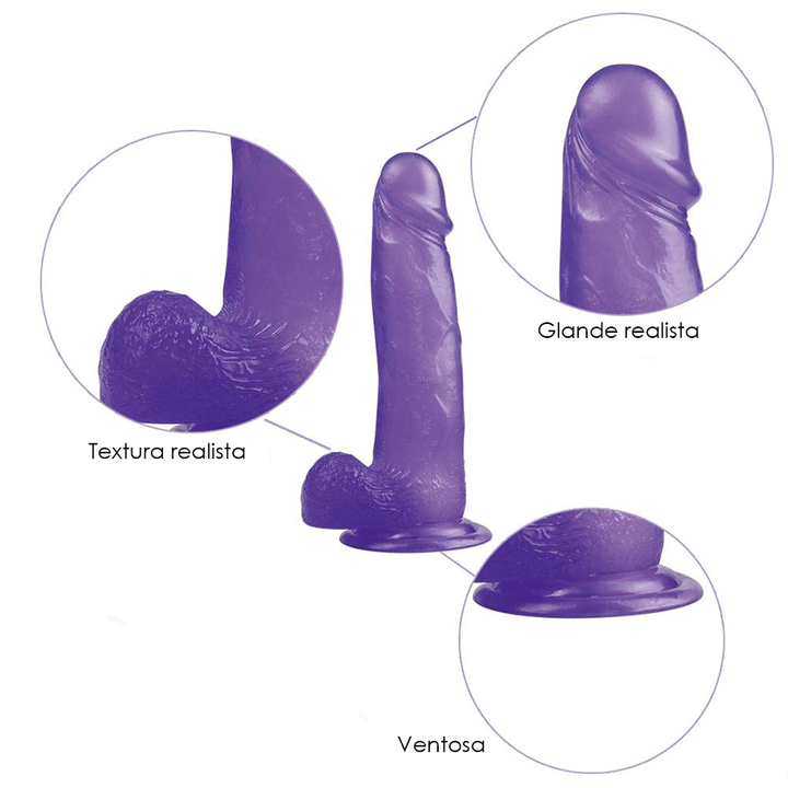 Dildo Jelly Studs Crystal 8'' Large Purple - Sen Fantasy