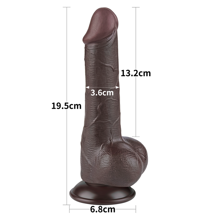 Dildo Realista 7.5'' Sliding Skin Dual Layer Dong Black - Sen Fantasy