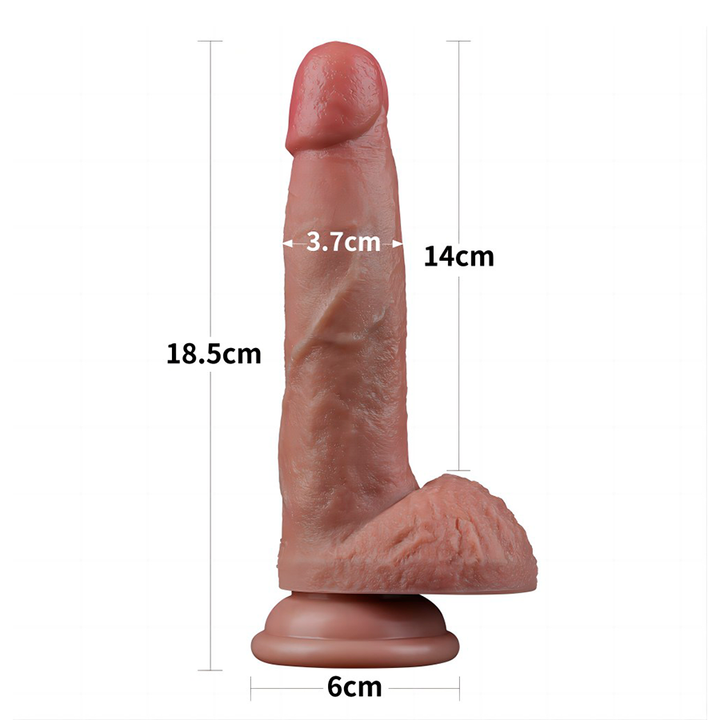 Dildo Realista 7'' Dual Layered Silicone Cock Caramelo - Sen Fantasy