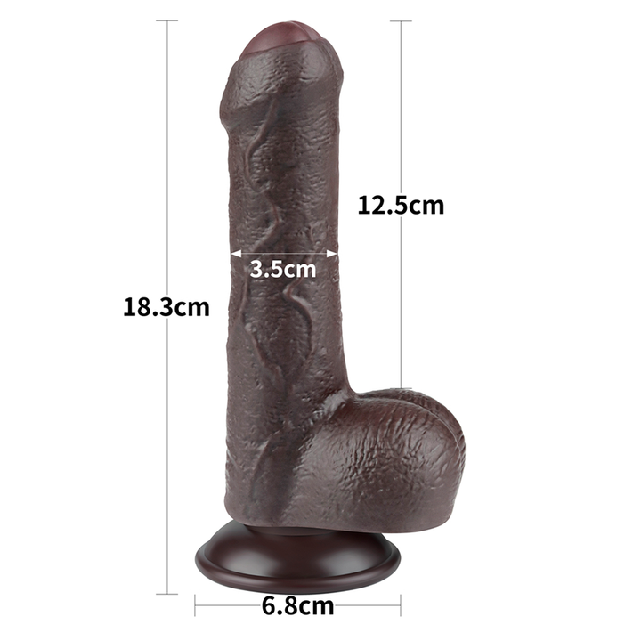 Dildo Realista 7'' Sliding Skin Dual Layer Dong Black - Sen Fantasy