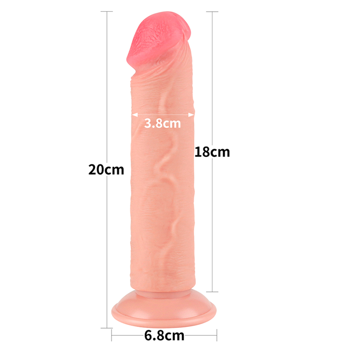 Dildo Realista 8'' Sliding Skin Dual Layer Dong Flesh - Sen Fantasy