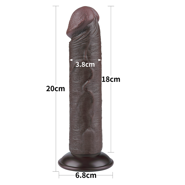 Dildo Realista 8'' Sliding Skin Dual Layer Dong - Sen Fantasy