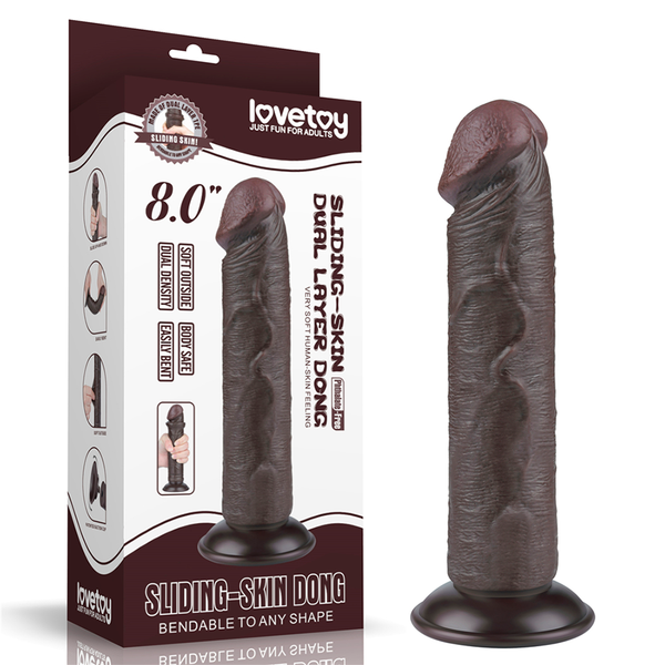 Dildo Realista 8'' Sliding Skin Dual Layer Dong - Sen Fantasy