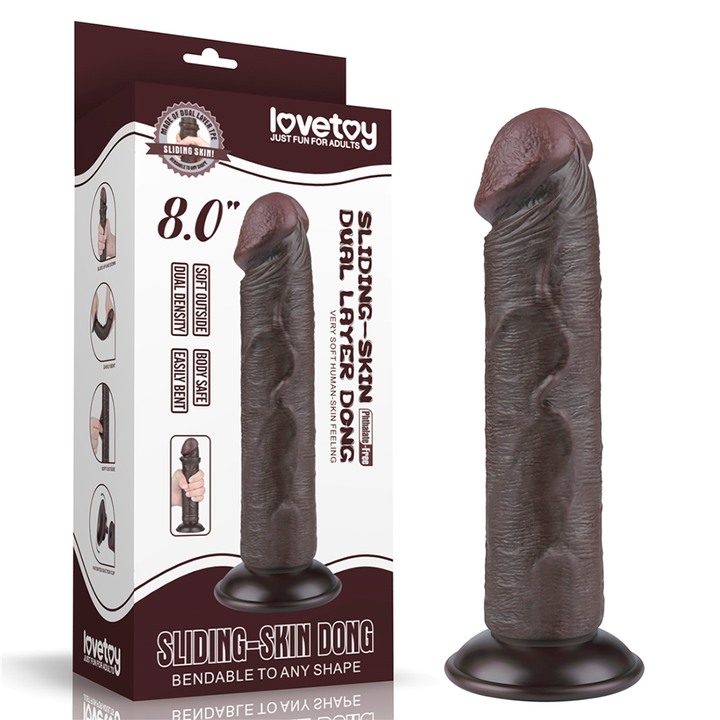 Dildo Realista 8'' Sliding Skin Dual Layer Dong - Sen Fantasy