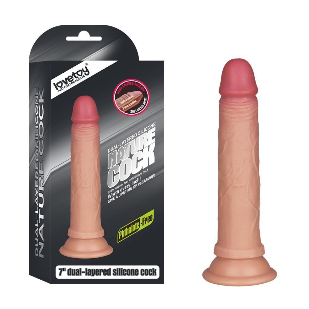 Dildo Silicone 7'' Dual Platinum Flesh - Sen Fantasy