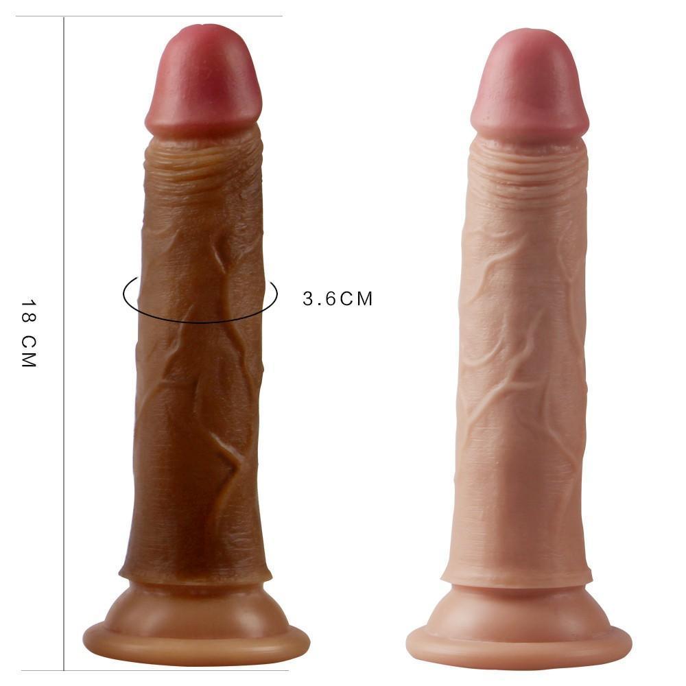 Dildo Silicone 7'' Dual Platinum Flesh - Sen Fantasy