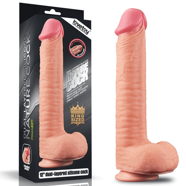 Dildo Silicones 12" Dual Layered Platinum Cock - Sen Fantasy