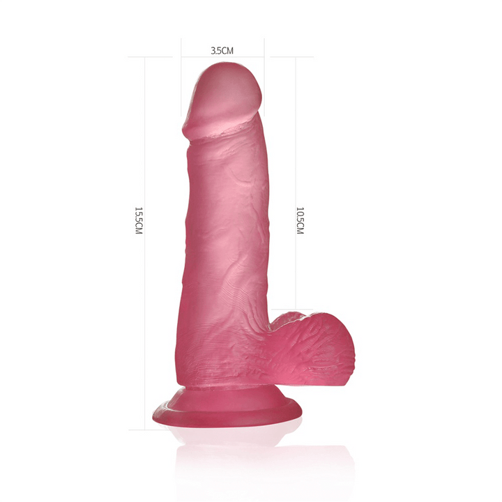 Dildo Small 6" Jelly Studs Crystal Pink - Sen Fantasy