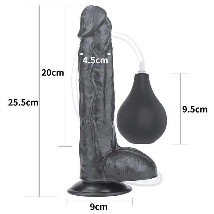 Dildo Squirt Extreme 10'' Black - Sen Fantasy