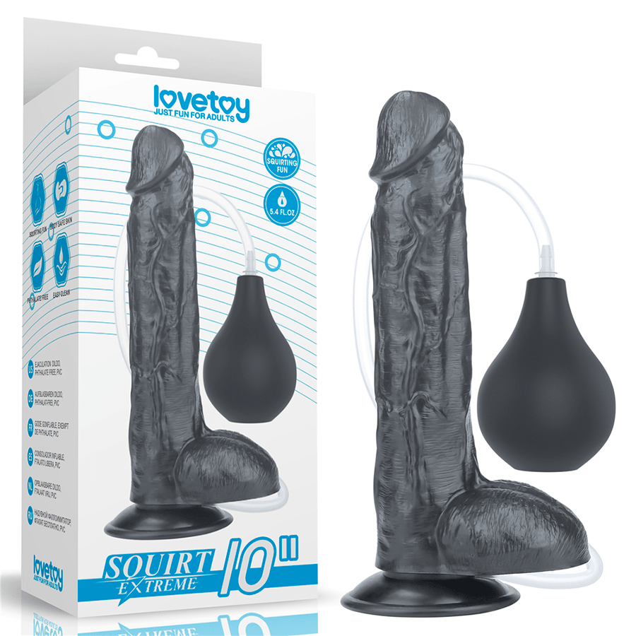 Dildo Squirt Extreme 10'' Black - Sen Fantasy