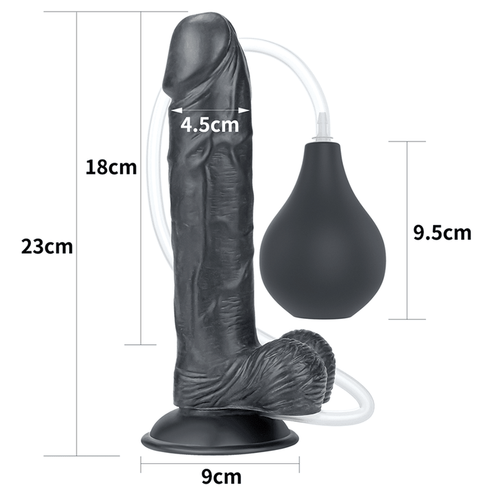 Dildo Squirt Extremo 9'' Black - Sen Fantasy