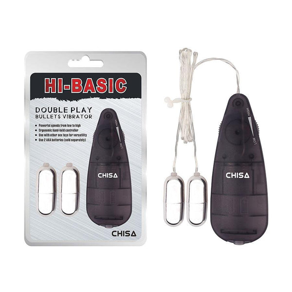 Double Play Bullets Vibrator Black / Silver - Sen Fantasy