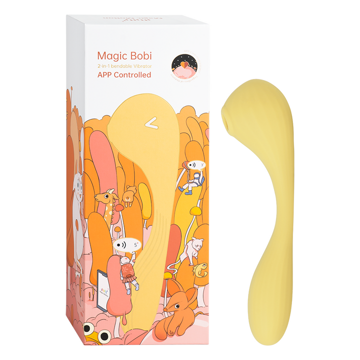 Estimulador Clitorial y Vibrador Punto G con APP Magic Bobi Yellow - Sen Fantasy