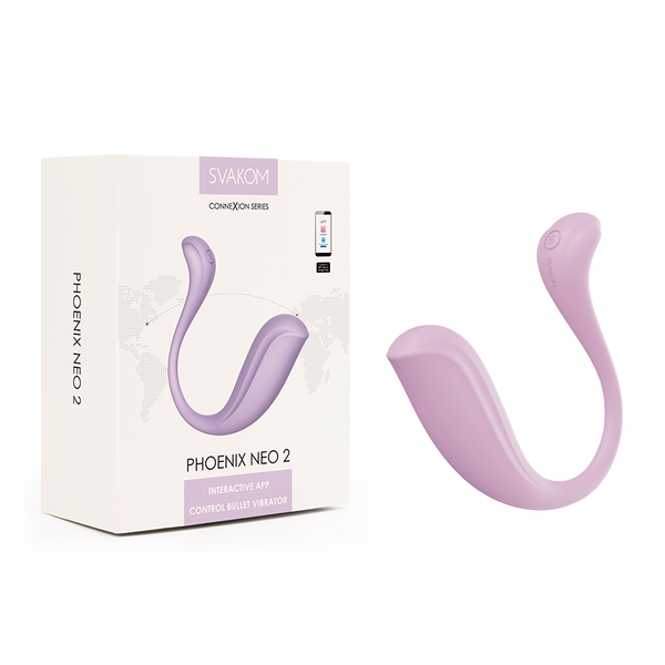 Estimulador Punto G Phoenix NEO 2 Lila Pastel Controlado por APP Global By Svakom - Sen Fantasy