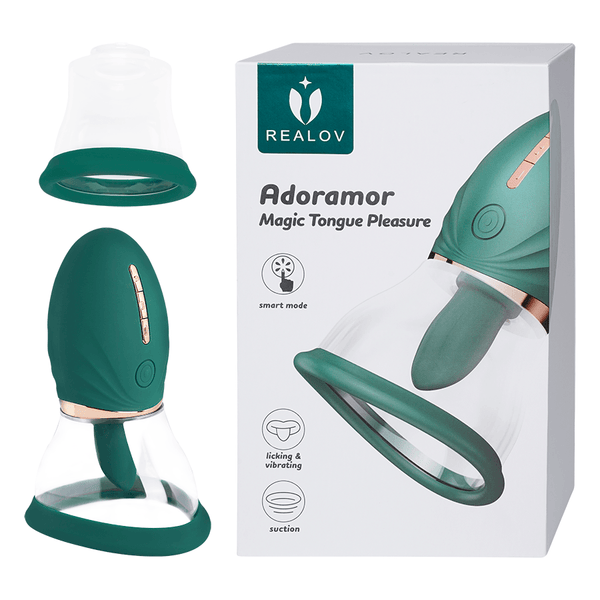 Estimulador y Succionador Clitorial Realov Adoramor Green - Sen Fantasy